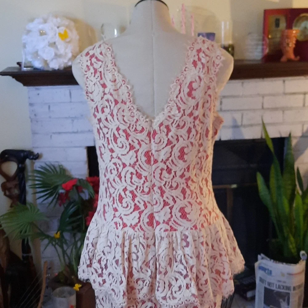 Tadashi Shoji Peplum Mid Length Dress size 14 - Picture 5 of 6